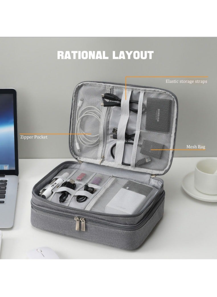Three-layer large capacity portable organizer bag, data cable, charger, battery, sports camera organizer bag, waterproof organizer bag. - Image 2
