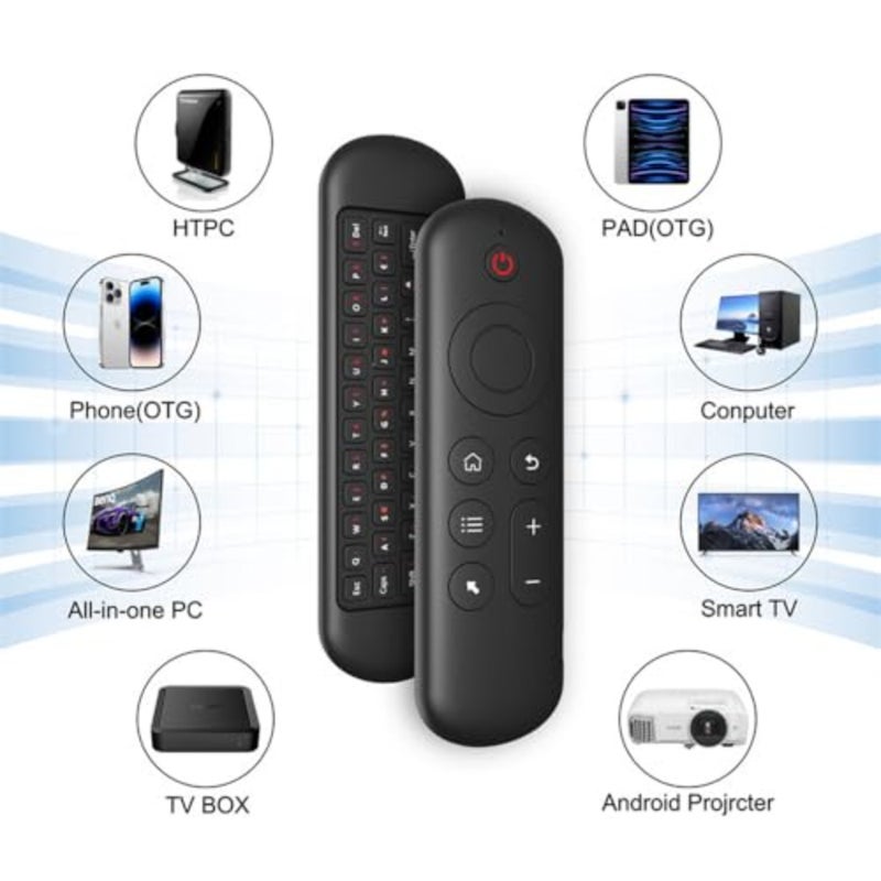 Air Mouse Remote Control Mouse Wireless Mini Keyboard 2.4G and BT5.2 Motion Sensing Backlit Rechargeable Compatible with Android TV Box/PC/Smart TV/Projector/All-in-one PC/MAC Black - Image 5