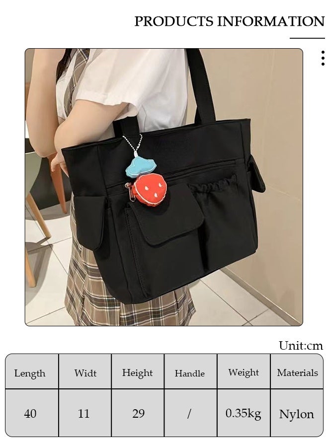 DUNISO حقيبة كتف نسائية من القماش حقيبة يد للنساء ذات سعة كبيرة حقيبة دلو عصرية للسفر حقيبة كتف للنساء والفتيات وطلاب الجامعات - Image 3