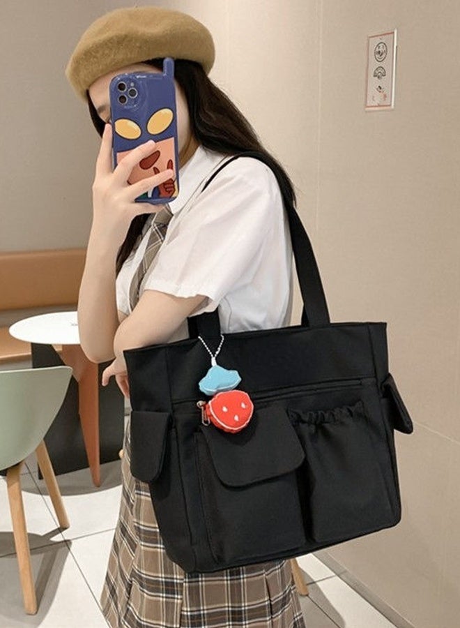 DUNISO حقيبة كتف نسائية من القماش حقيبة يد للنساء ذات سعة كبيرة حقيبة دلو عصرية للسفر حقيبة كتف للنساء والفتيات وطلاب الجامعات - Image 4