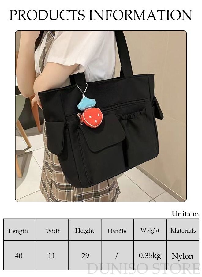 DUNISO - Women's Shoulder Tote Bag Canvas Handbag For Women Large Capacity Bucket Bag Fashionable Travel Messenger Shoulder Bag for Ladies Girls College Students - Image 1
