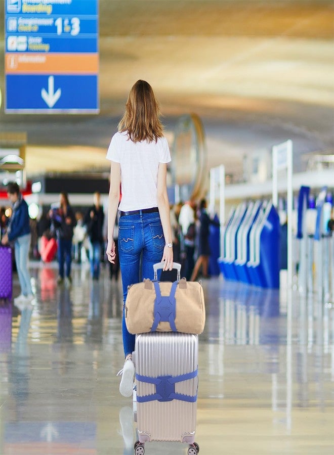 RUMILLA Luggage Straps Bag Bungee， Luggage Straps Suitcase Adjustable Belt，Add a Bag Easy to Travel Suitcase Elastic Strap Belt (Blue Luggage Strap) - Image 5