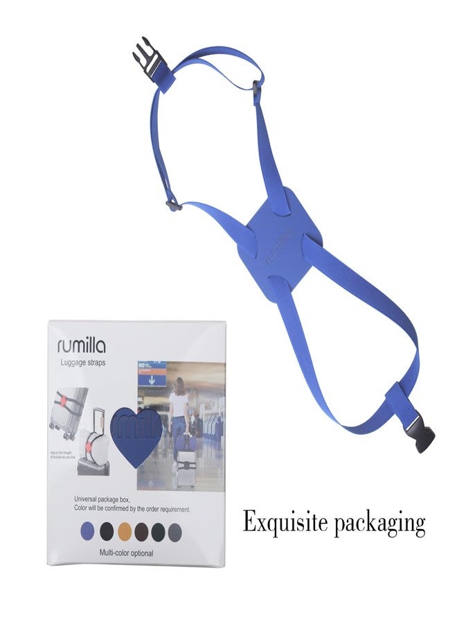 RUMILLA Luggage Straps Bag Bungee， Luggage Straps Suitcase Adjustable Belt，Add a Bag Easy to Travel Suitcase Elastic Strap Belt (Blue Luggage Strap) - Image 3