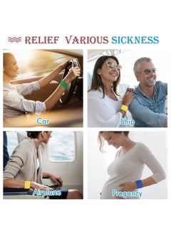 GNAFOTU Motion Sickness Bands for Adult Kids, Nausea Relief Acupressure Wristband Bracelets for Pregnancy Morning Sea Car Travel Sickness, Multicolor 6 Pairs  - Image 4