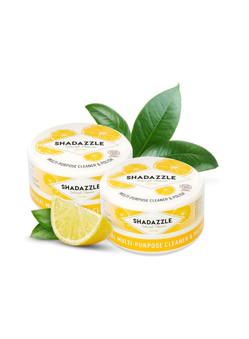 Shadazzle Natural Multi-Purpose Cleaner & Polish - Lemon - 300g x 2 (Eco-Friendly & Chemical-Free) - Image 1