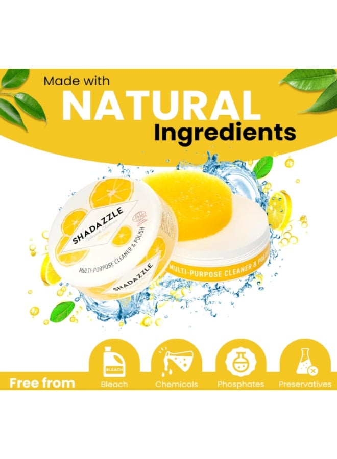 Shadazzle Natural Multi-Purpose Cleaner & Polish - Lemon - 300g x 2 (Eco-Friendly & Chemical-Free) - Image 4