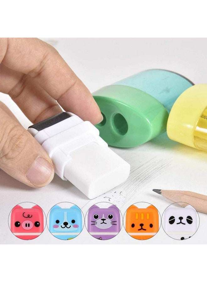 Odowalker 24 Pack Pencil Erasers, Cute Erases Pencil Eraser With Clean Up Roller Pencil Eraser Shaving Roller Case Erasers For Party Favors Gift Supplies - Image 3