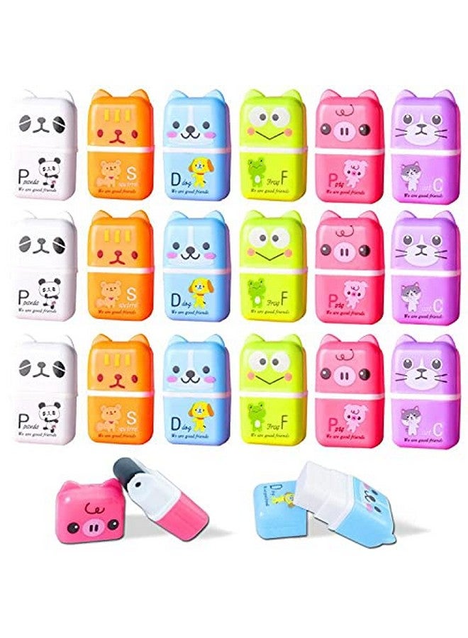 Odowalker 24 Pack Pencil Erasers, Cute Erases Pencil Eraser With Clean Up Roller Pencil Eraser Shaving Roller Case Erasers For Party Favors Gift Supplies - Image 1