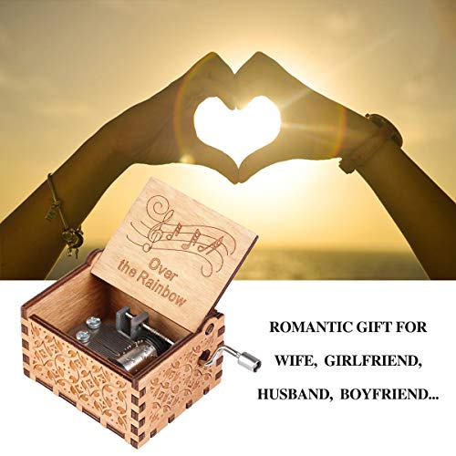 Muzero Over The Rainbow Music Box - Gift for Wife Valentine Day Husband Boyfriend Girlfriend Women Gifts for Birthday Anniversary Christmas Hand Crank Musical Box Play Over the Rainbow - Image 5