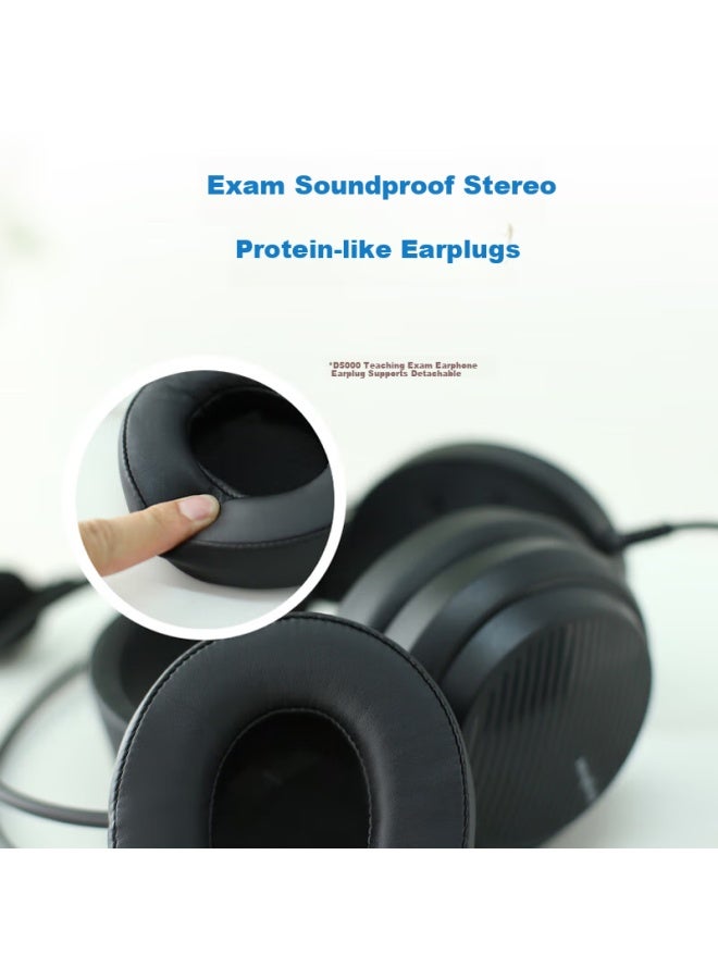 Danyin D5000 English Listening And Speaking Exam Headphones With Microphone, Wired Over-ear Design For Training, Middle And High School Students, Human-computer Dialogue, Speech Recording, Earphones With Microphone, Usb Interface - Image 3