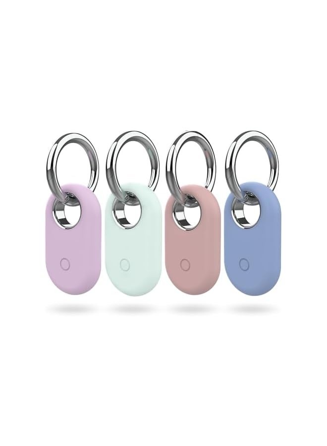 NIBEMINENT 4 Pack Smarttag2 Holder Compatible with Samsung Galaxy SmartTag2, Soft Silicone Case All-Round Protection Against Scratch and Drop, with Keychain Suitable for Keys, Bags, Luggage, and Valuables  - Image 1