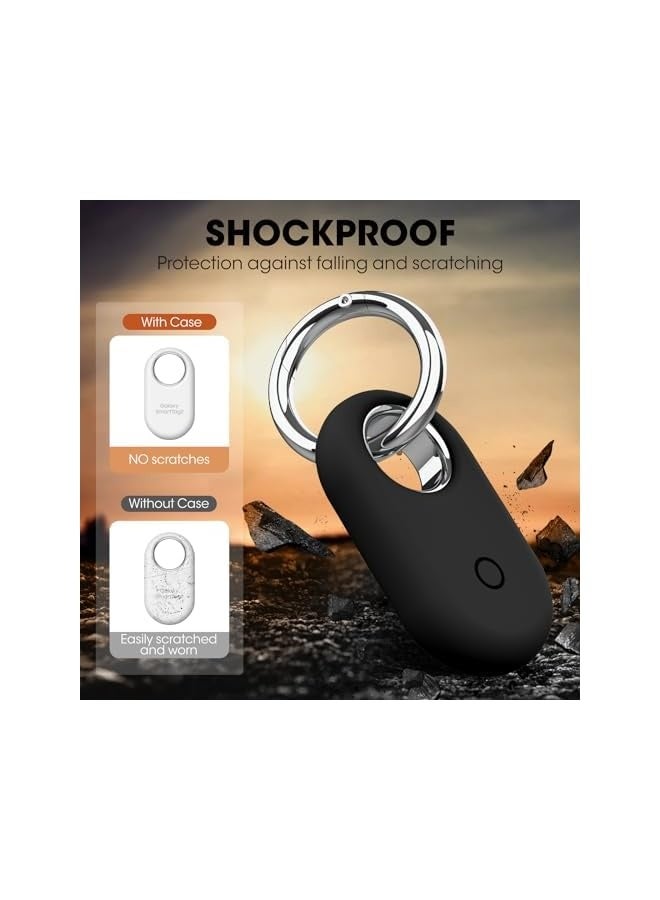 NIBEMINENT 4 Pack Smarttag2 Holder Compatible with Samsung Galaxy SmartTag2, Soft Silicone Case All-Round Protection Against Scratch and Drop, with Keychain Suitable for Keys, Bags, Luggage, and Valuables  - Image 3