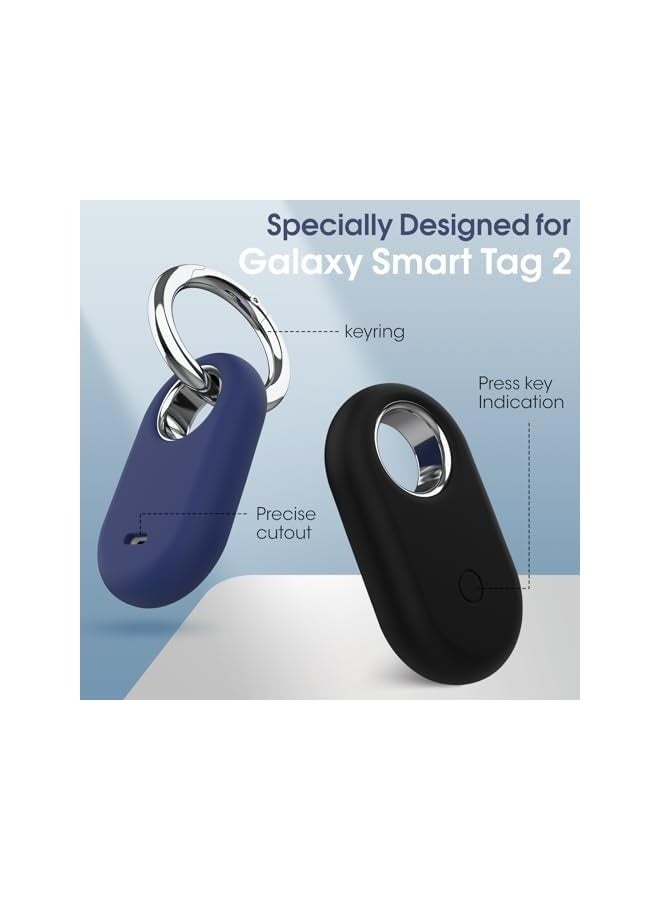 NIBEMINENT 4 Pack Smarttag2 Holder Compatible with Samsung Galaxy SmartTag2, Soft Silicone Case All-Round Protection Against Scratch and Drop, with Keychain Suitable for Keys, Bags, Luggage, and Valuables  - Image 4