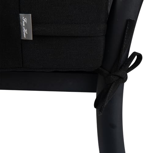 FUNHOME Outdoor Cushion Covers 22 x 20 x 4 inch,Set of 2,Replacement Seat Cushion Cover for Patio Furniture Chair,Water Resistant,Fade-Resistant Slipcover Only,No Insert(Black) - Image 4