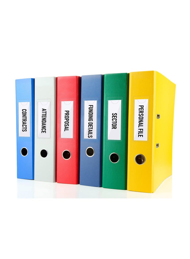 KASTWAVE جيوب بطاقات الفهرس ذاتية اللصق مع الجزء العلوي مفتوح للتحميل - حامل بطاقات مثالي لتنظيم وحماية بطاقات الفهرس الخاصة بك - بلاستيك شفاف للغاية، 1.42 × 3.94 بوصة، عبوة من 30 قطعة - Image 3