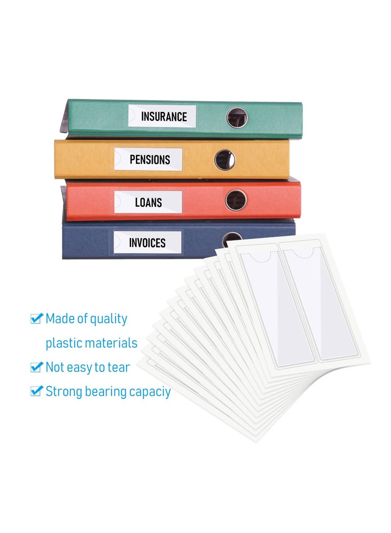 KASTWAVE جيوب بطاقات الفهرس ذاتية اللصق مع الجزء العلوي مفتوح للتحميل - حامل بطاقات مثالي لتنظيم وحماية بطاقات الفهرس الخاصة بك - بلاستيك شفاف للغاية، 1.42 × 3.94 بوصة، عبوة من 30 قطعة - Image 5