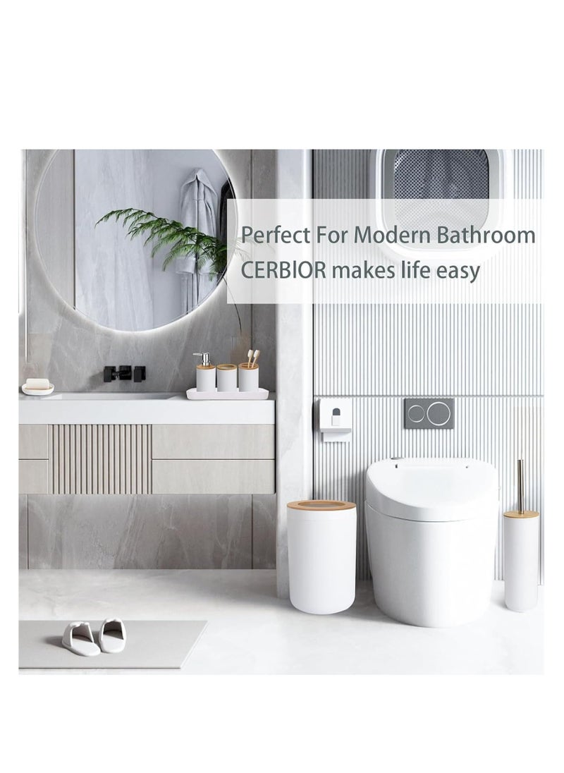 Generic - Bamboo Bathroom Accessory Set Includes Soap Dispenser, Toothbrush Holder, Toothbrush Cup, Soap Dish for Decorative Countertop - Image 1