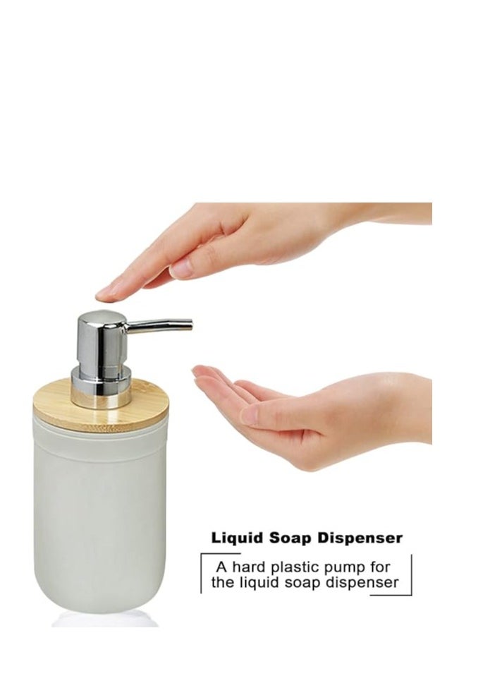 Generic - Bamboo Bathroom Accessory Set Includes Soap Dispenser, Toothbrush Holder, Toothbrush Cup, Soap Dish for Decorative Countertop - Image 1