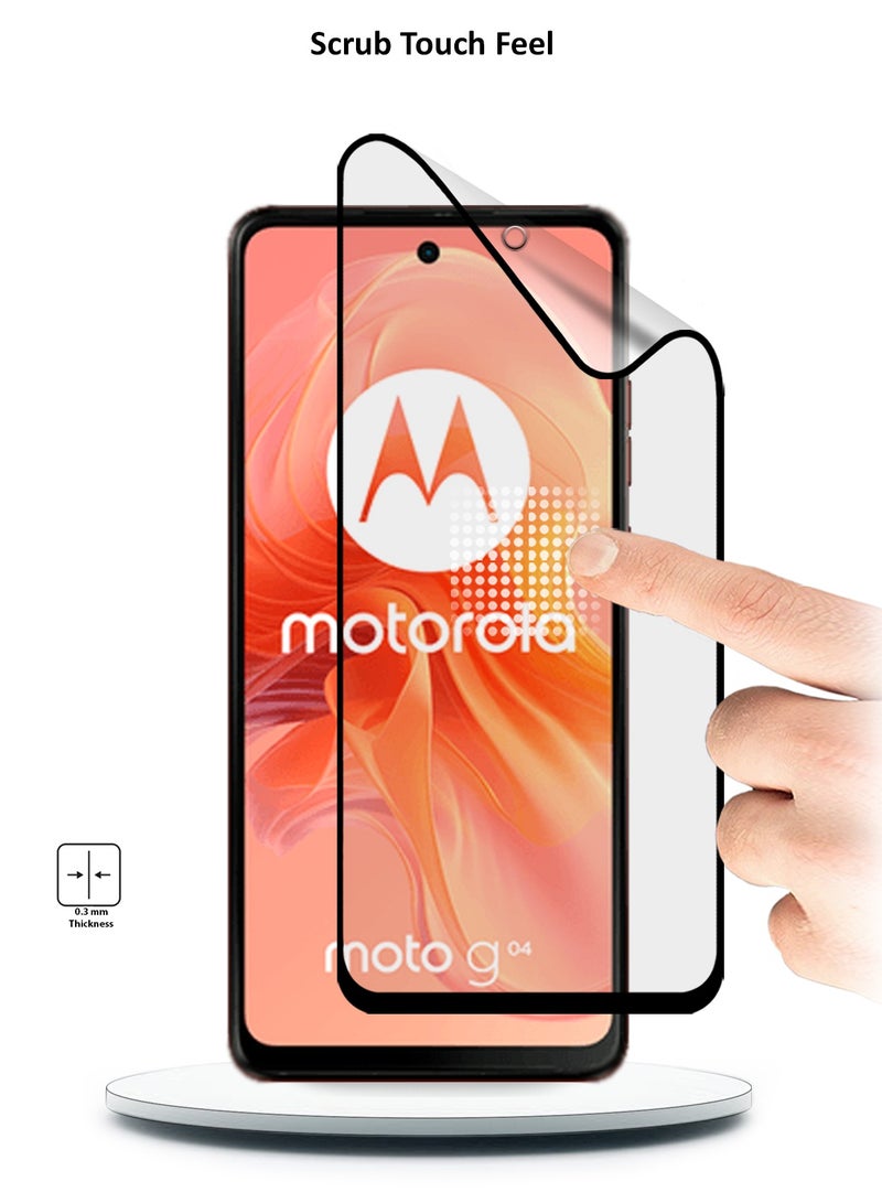 Wtech Motorola Moto G04 / G04s / G24 / G24 Power 4G 2024 Nano Ceramic Full Glue Full Cover Matte Flexible Screen Protector (MSCNMN) - Clear/Black - Image 2