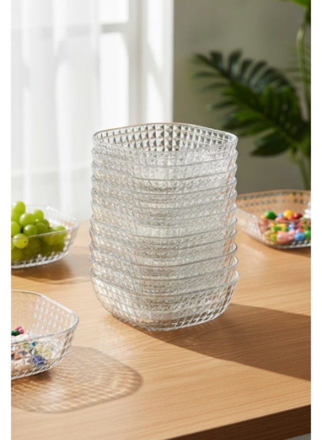 اطباق اكليريك 6قطع شفافه للوجبات الخفيفه والتسالي متعدده الاستخدمات السلطات والحلويات والمقبلات، مناسبة للاستخدام اليومي والمناسبات الخاصة - Image 1