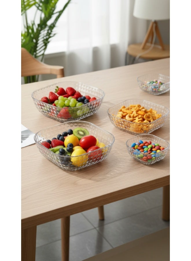 اطباق اكليريك 6قطع شفافه للوجبات الخفيفه والتسالي متعدده الاستخدمات السلطات والحلويات والمقبلات، مناسبة للاستخدام اليومي والمناسبات الخاصة - Image 4