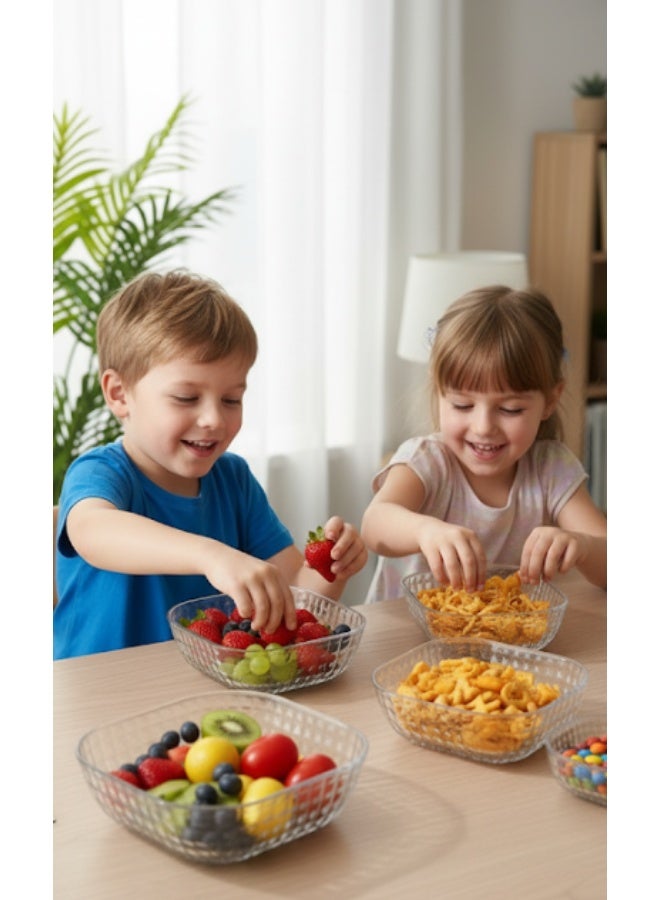 اطباق اكليريك 6قطع شفافه للوجبات الخفيفه والتسالي متعدده الاستخدمات السلطات والحلويات والمقبلات، مناسبة للاستخدام اليومي والمناسبات الخاصة - Image 2