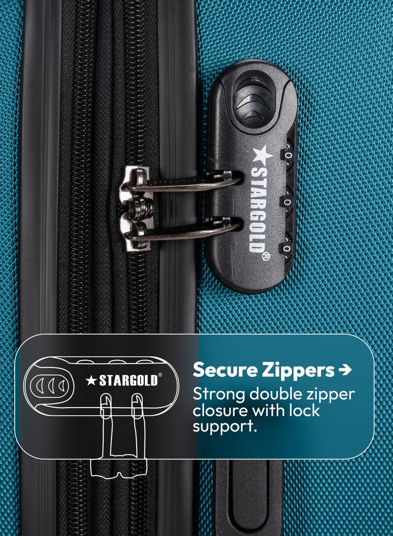 ستارجولد مجموعة حقائب سفر من 4 قطع (20/24/28/32 بوصة) - حقائب سفر صلبة من مادة ABS بسحاب قابل للتمدد، وعجلات دوارة 360 درجة، وقفل رقمي - حقيبة سفر خفيفة الوزن بعجلات - Image 4