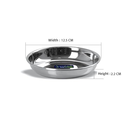 WIAA Dessert Plate, Stainless Steel Halwa Plate Mini Sweet Serving Dish | Heavy Gauge (180ml) (SET of 12) - Image 3