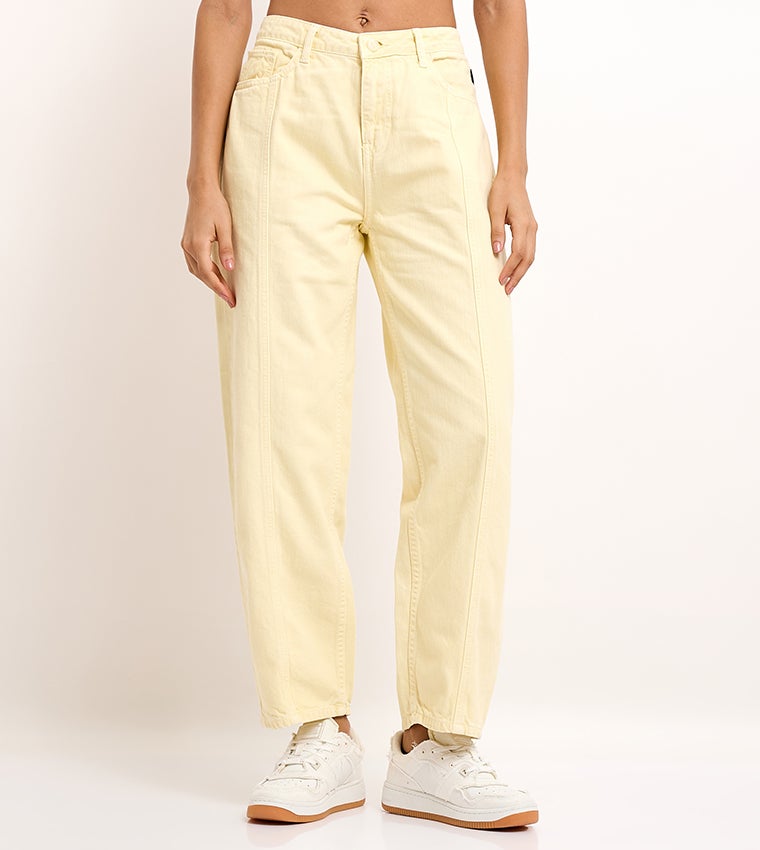 Beverly Hills Polo Club Plain High-Rise Button with Zip Fly Women's Pants