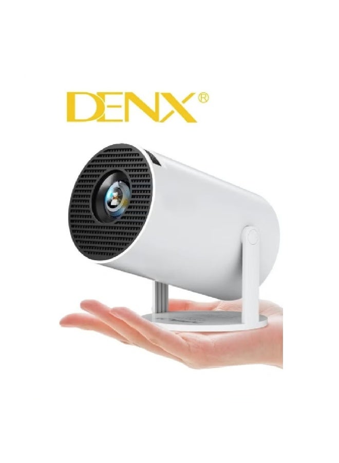 جهاز عرض ذكي صغير محمول من DENX موديل DX3636، FHD 1080، واي فاي مدمج، نظام أندرويد 11، دوران 380 درجة، تصحيح تلقائي أفقي، LED بعمر 50,000 ساعة، ذاكرة 8GB