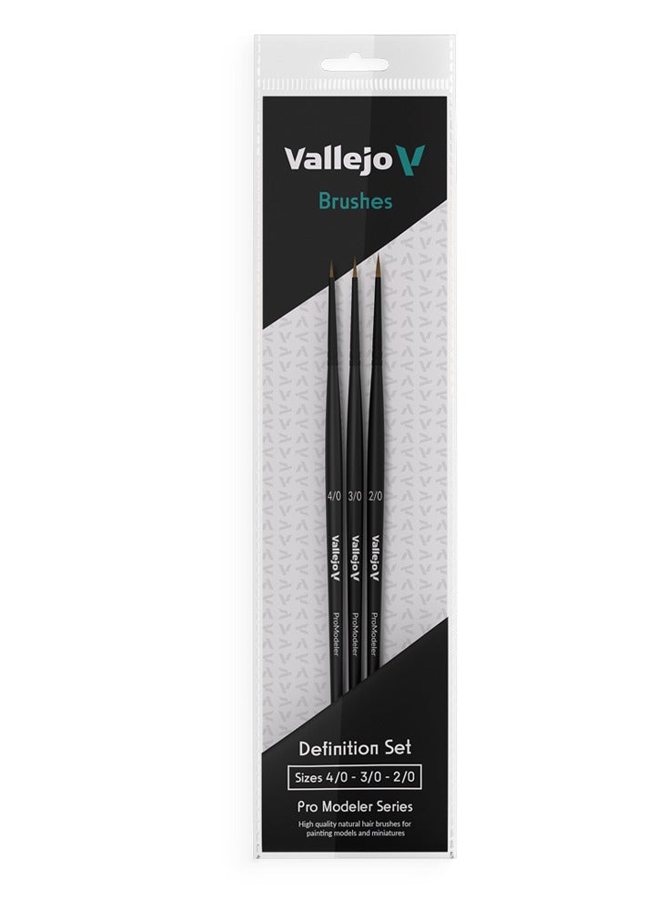 B01990 VALLEJO Definition Set - Natural Hair (Sizes 4/0, 3/0 & 2/0)