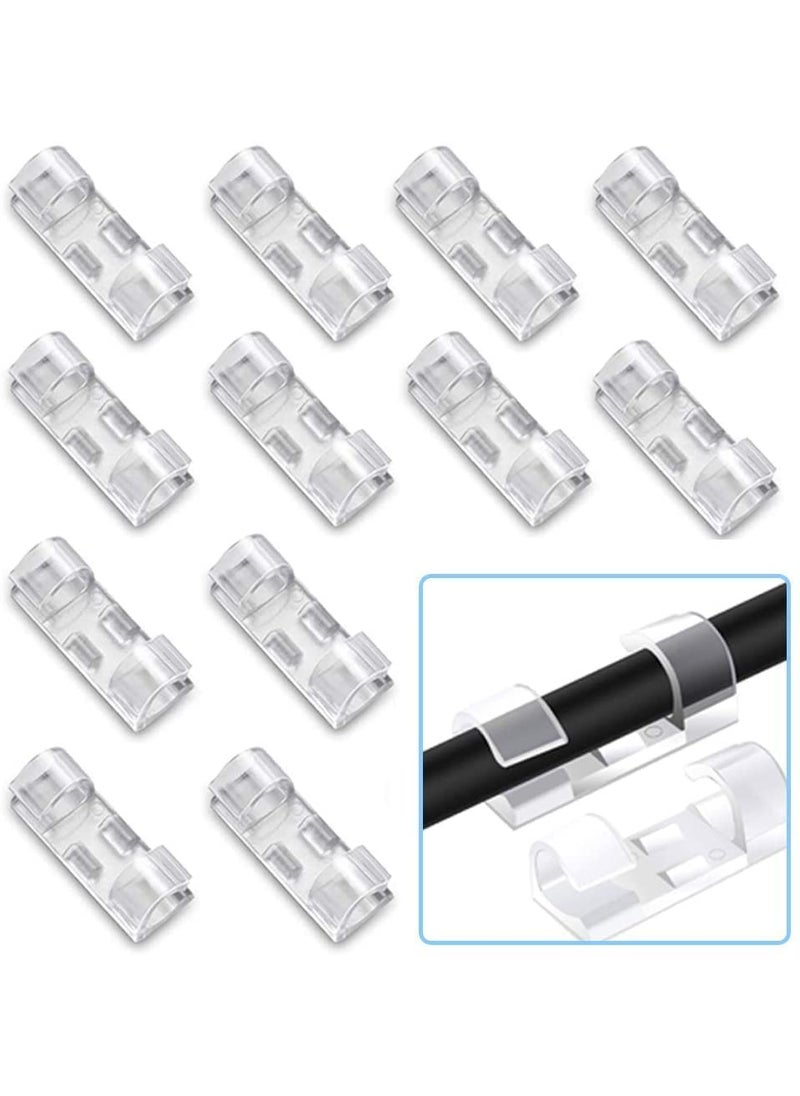 Mishti Enterprise MISHTI 16 Pcs Desktop Cable with Improved Stronger Adhesive Tape Cable Manager Wire Manager Wire Clamp Wire Clips for Cable for Wall Pack of 2  - Image 1