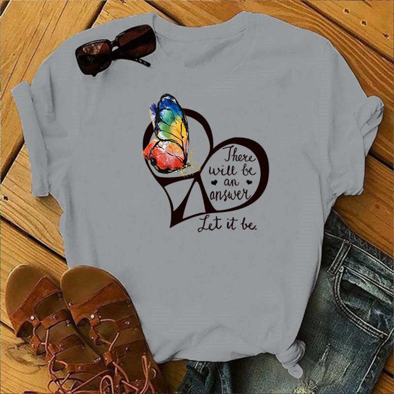 2020 AliExpress wish ebay Amazon foreign trade independent station womens Christmas Animal Flower short sleeve Gray 