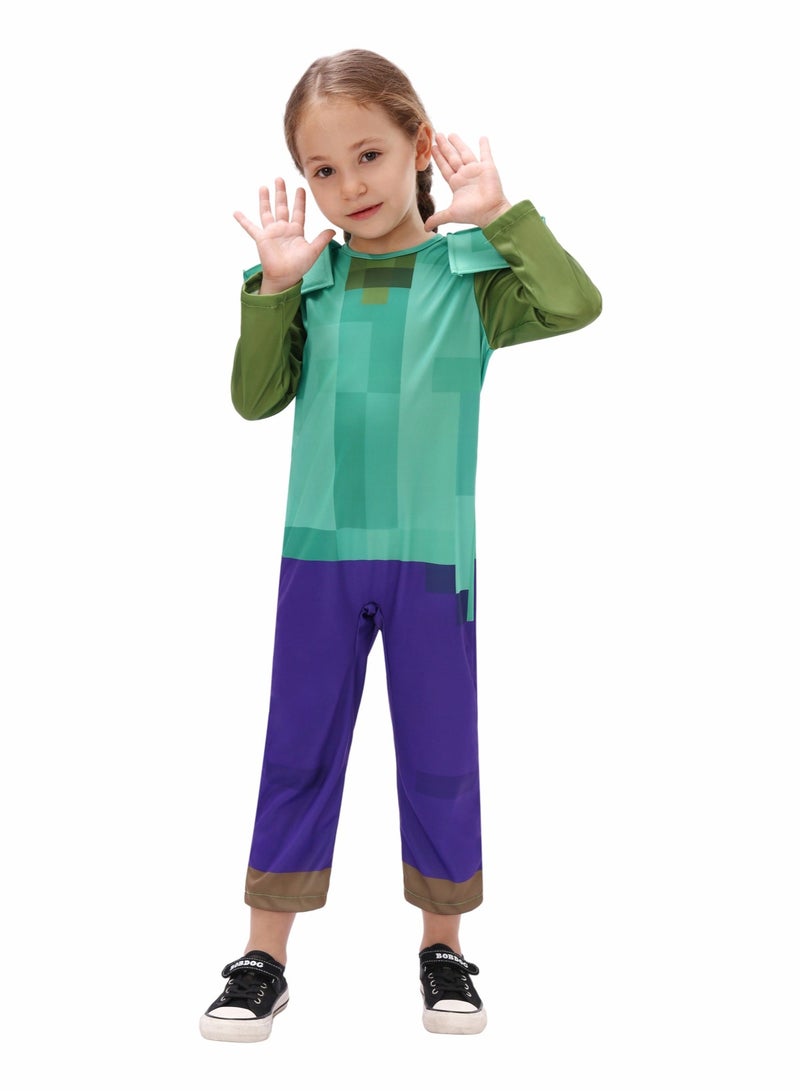 Loquat 2 Piece Set Minecraft Zombie Costumes Video Game Cosplay Suit For Kids - Image 3