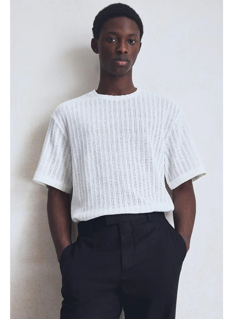 اتش اند ام Regular Fit Crochet-look T-shirt