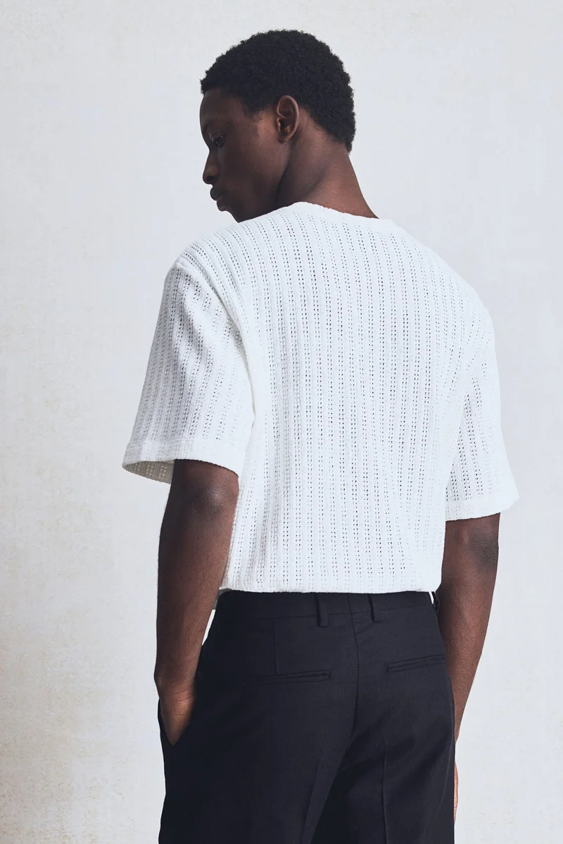 اتش اند ام Regular Fit Crochet-look T-shirt