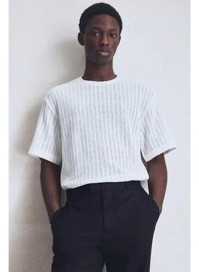 H&M Regular Fit Crochet-look T-shirt