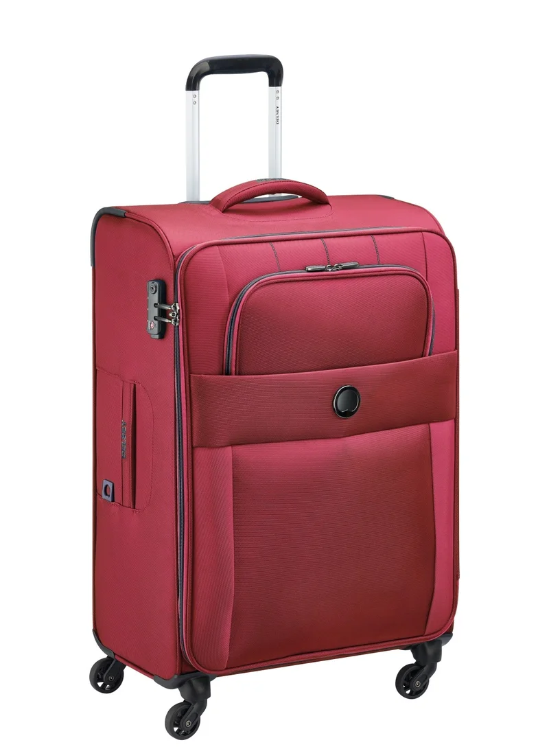 DELSEY Paris Cuzco 68cm Softcase 4 Wheel Check-In Luggage Trolley Case Red - 00390681104