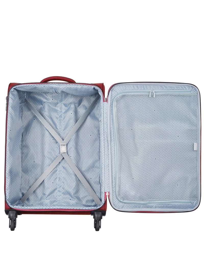 DELSEY Paris Cuzco 68cm Softcase 4 Wheel Check-In Luggage Trolley Case Red - 00390681104  - Image 2