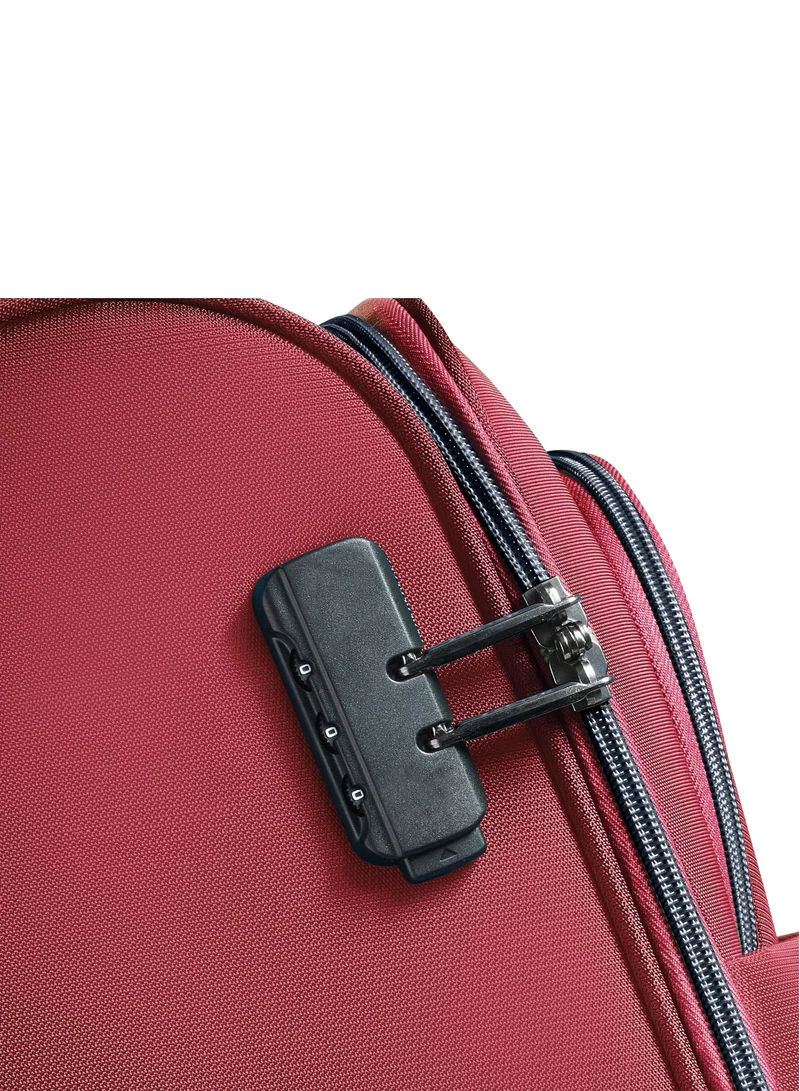 DELSEY Paris  Cuzco 68 Cm 4-Double Wheeled Softcase Check-In Luggage Trolley Case - Red  | Best Price UAE