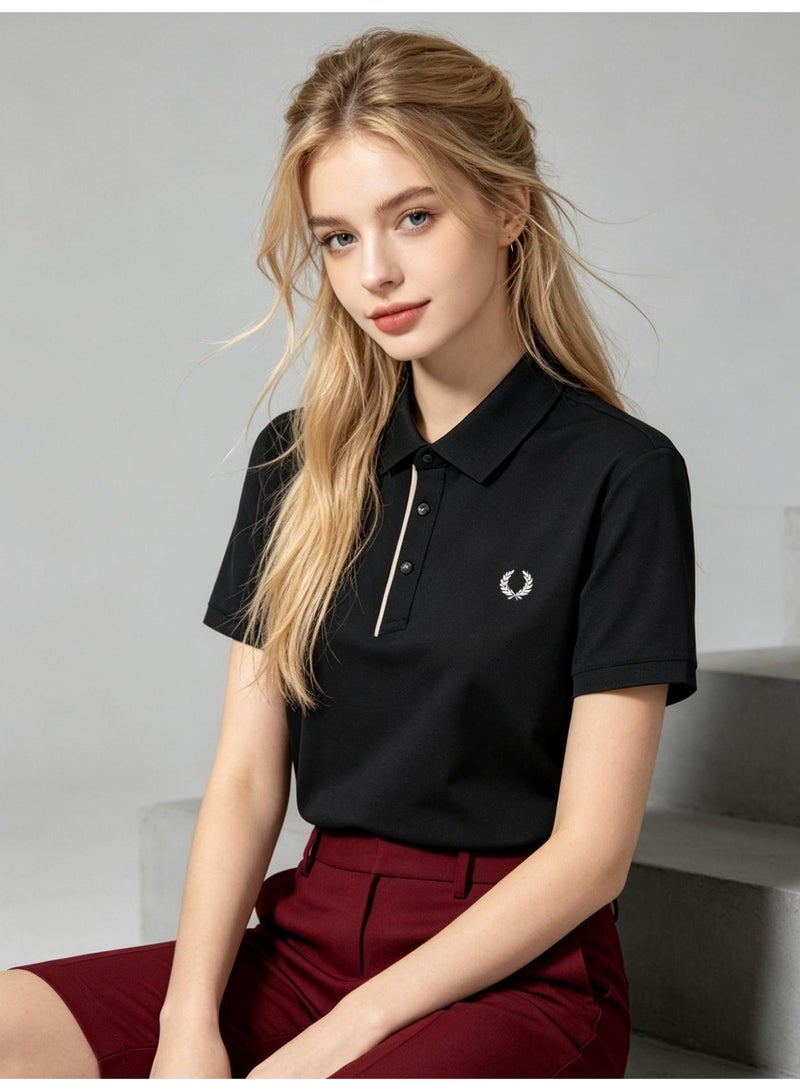 FRED PERRY ice silk Polo shirt for men and women in summer, light and breathable lapels, short sleeves, business and leisure, quick-drying semi-sleeve tops. - Image 3