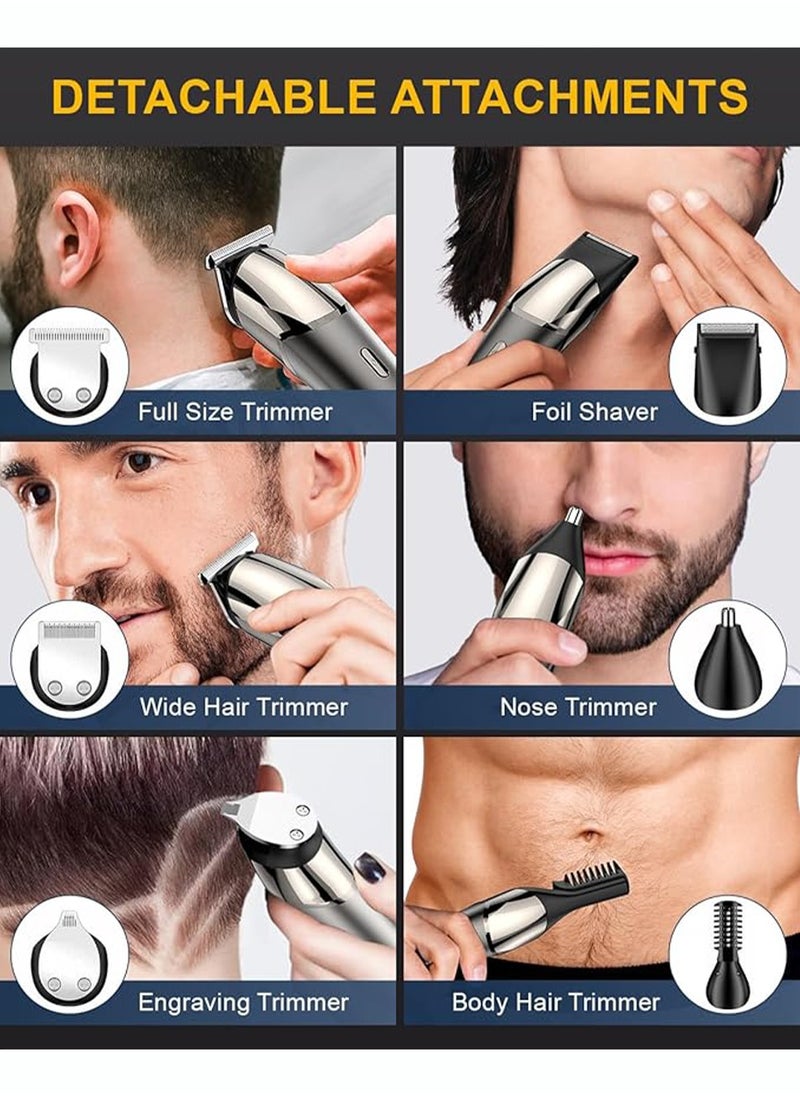 Luttec Waterproof Electric Clippers，11-in-1 Hair Clippers Beard Trimmer for Men,Type-C Nose Trimmer Metal Aluminum Hair Trimmer Body Trimmer Facial Trimmers  - Image 3