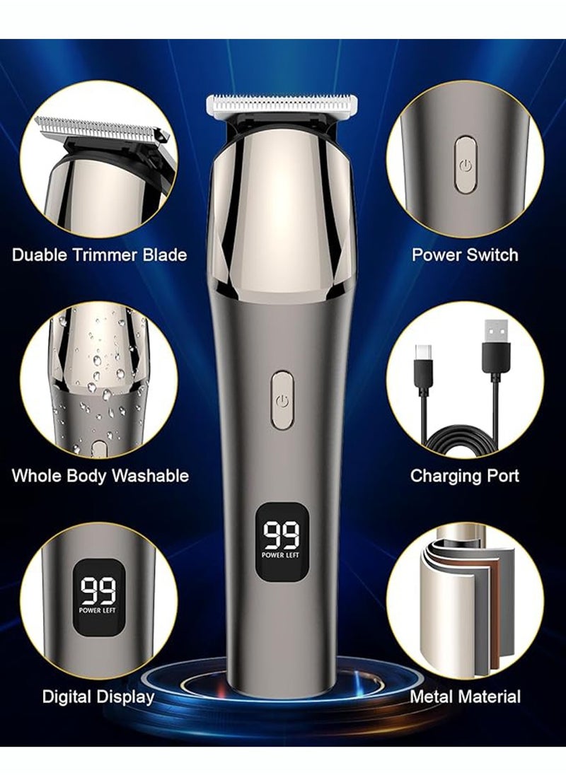 Luttec Waterproof Electric Clippers，11-in-1 Hair Clippers Beard Trimmer for Men,Type-C Nose Trimmer Metal Aluminum Hair Trimmer Body Trimmer Facial Trimmers  - Image 4