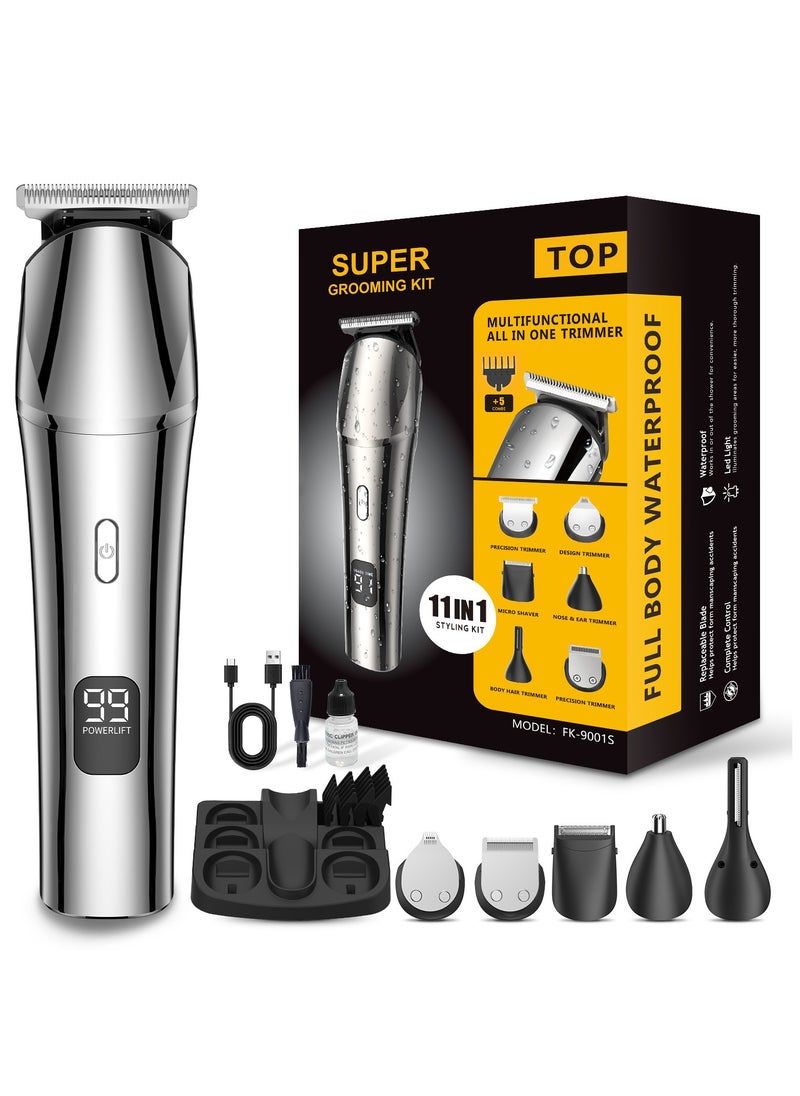 Luttec Waterproof Electric Clippers，11-in-1 Hair Clippers Beard Trimmer for Men,Type-C Nose Trimmer Metal Aluminum Hair Trimmer Body Trimmer Facial Trimmers  - Image 1