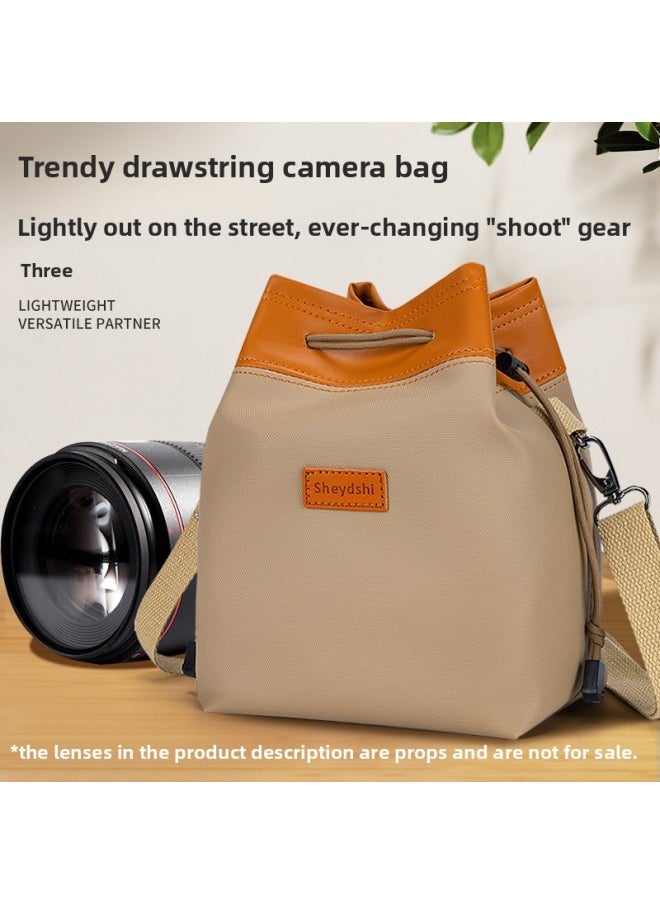Generic Micro Single Camera Bag Inner Bag Single Shoulder Crossbody Portable Waterproof Lens Bag Storage Bag Photographic Camera Bag-Color:Black Large  - Image 2