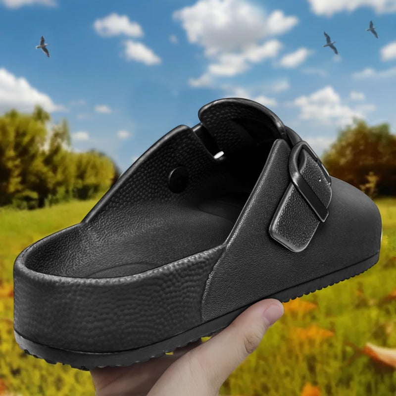 Bigant Womens Clogs,Mercy Mules for Womens Nurse Shoes-Slip on Garden Work Shoes(Black-11 Women/9 Men) - Image 2