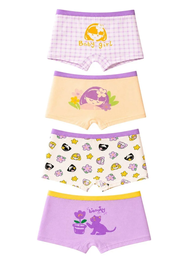 بيبي كلو Girls Cartoon Printed Briefs Pack of 4