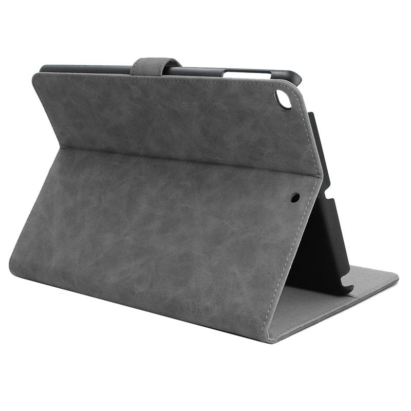 ENKAY For Ipad 9.7 (2018) & Ipad 9.7 (2017) / Ipad Air / Ipad Air 2 Universal Retro Velvet Pu + Plastic Bottom Case Horizontal Flip Leather Case With Holder & Card Slots & Sleep / Wake-Up Function(Black) - Image 4