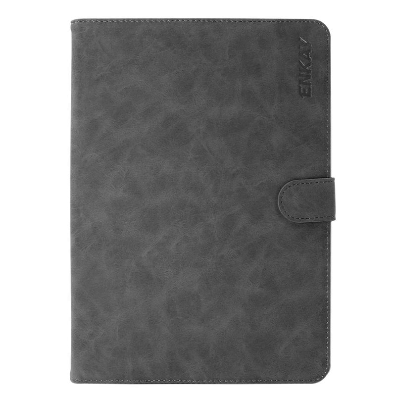 ENKAY For Ipad 9.7 (2018) & Ipad 9.7 (2017) / Ipad Air / Ipad Air 2 Universal Retro Velvet Pu + Plastic Bottom Case Horizontal Flip Leather Case With Holder & Card Slots & Sleep / Wake-Up Function(Black) - Image 2