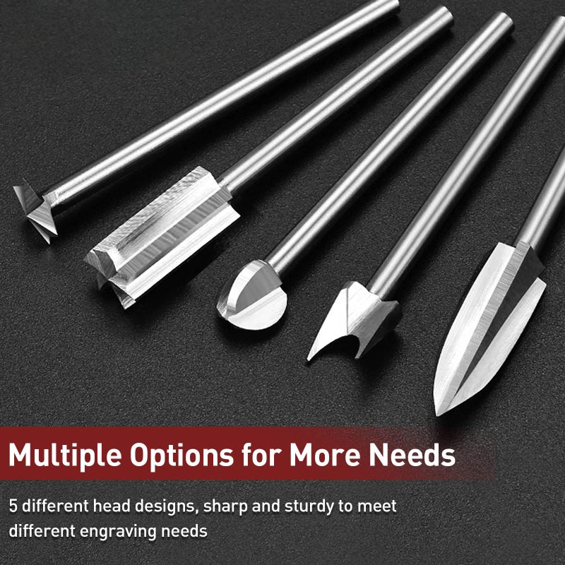 PONTASS Wood Carving Bits Compatible with Dremel Rotary Tool with 1/8"(3mm) Shank, 7Pcs HSS Different Drill Bit to Meet Your Different Needs, Durable Engraving Rotary Tool Accessories for DIY Woodworking - Image 2